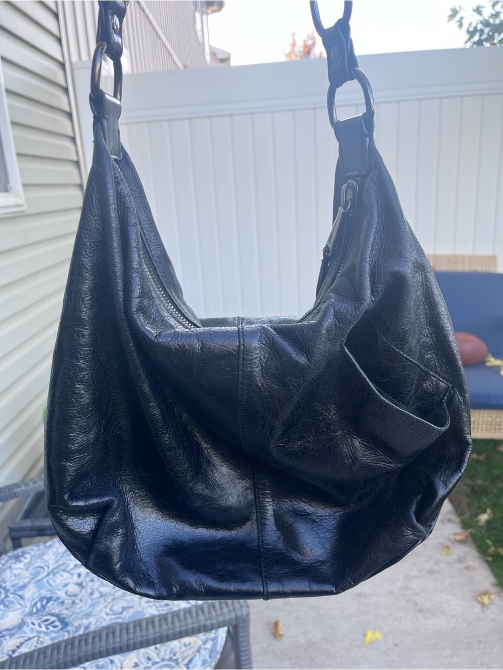 HOBO Black Slouchy Leather Shoulder Bag